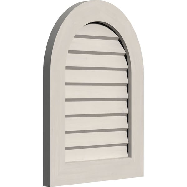 Round Top Gable Vnt Non-Functional Western Red Cedar Gable Vnt W/Decorative Face Frame, 14W X 32H
